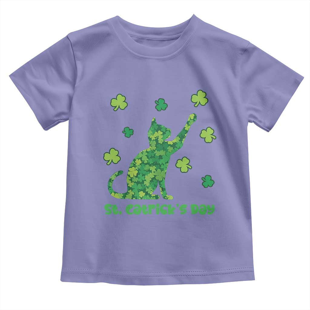 Funny St Catricks Day Toddler T Shirt Lucky Shamrock Cat Saint Pattys TS12 Violet Print Your Wear