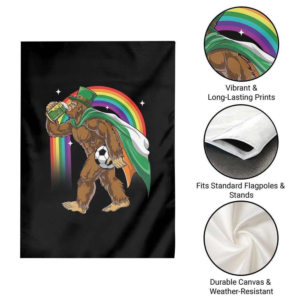 Funny Bigfoot Drinking Beer Garden Flag St Patricks Day Soccer Lover TS12 Print Your Wear