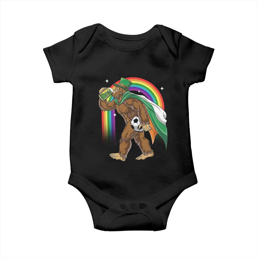Funny Bigfoot Drinking Beer Baby Onesie St Patricks Day Soccer Lover TS12 Black Print Your Wear