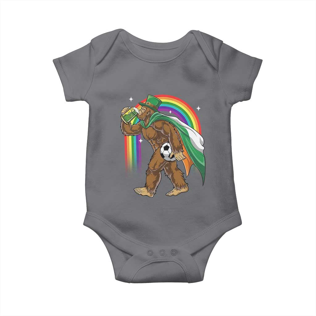 Funny Bigfoot Drinking Beer Baby Onesie St Patricks Day Soccer Lover TS12 Charcoal Print Your Wear