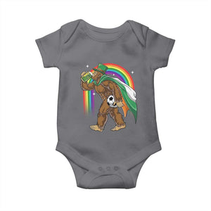 Funny Bigfoot Drinking Beer Baby Onesie St Patricks Day Soccer Lover TS12 Charcoal Print Your Wear