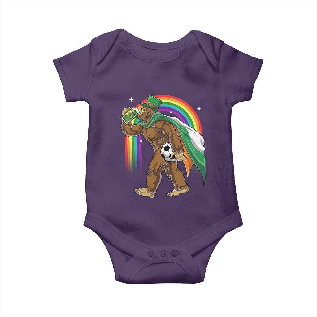 Funny Bigfoot Drinking Beer Baby Onesie St Patricks Day Soccer Lover TS12 Purple Print Your Wear