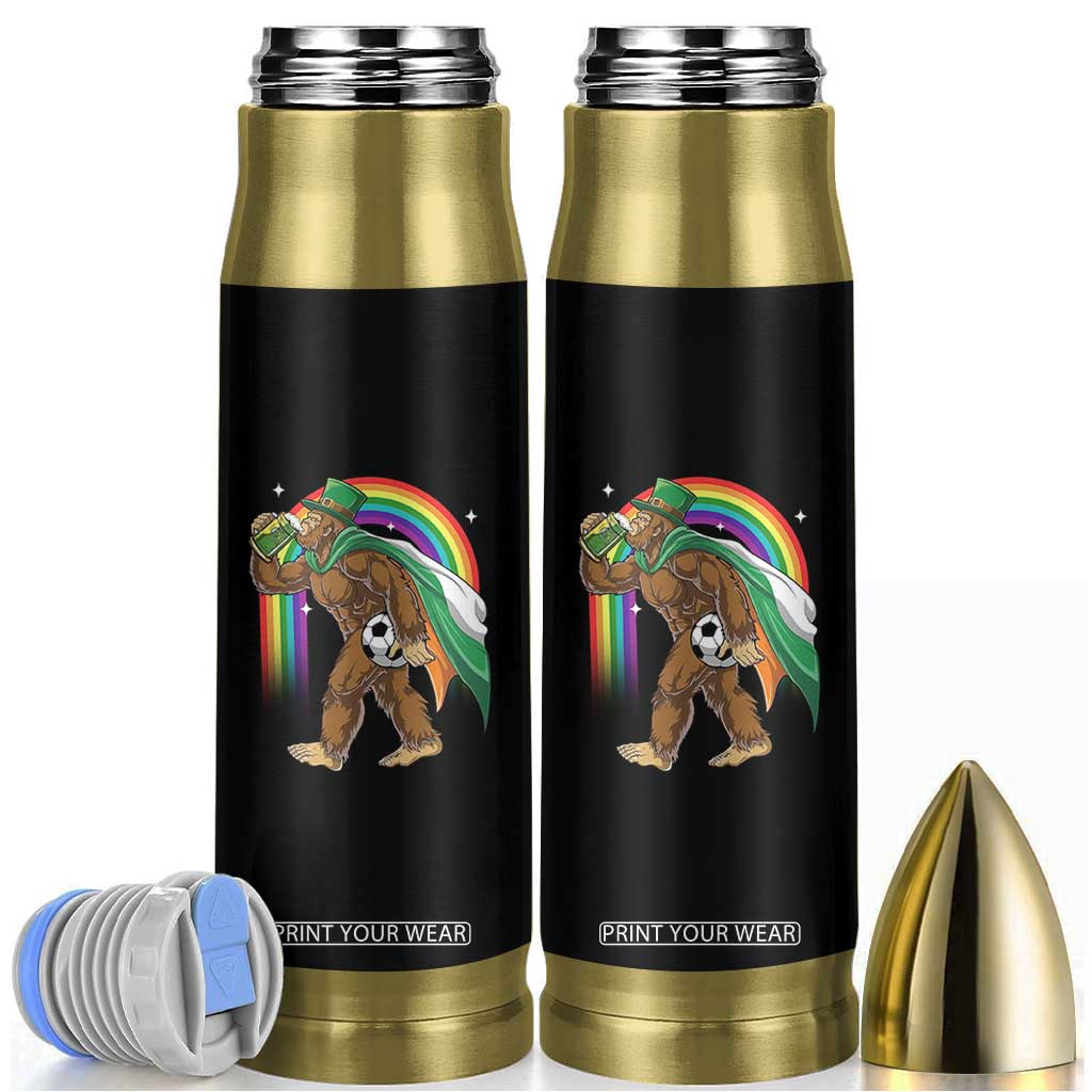 Funny Bigfoot Drinking Beer Bullet Tumbler St Patricks Day Soccer Lover TS12 Black Print Your Wear