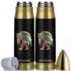 Funny Bigfoot Drinking Beer Bullet Tumbler St Patricks Day Soccer Lover TS12 Black Print Your Wear