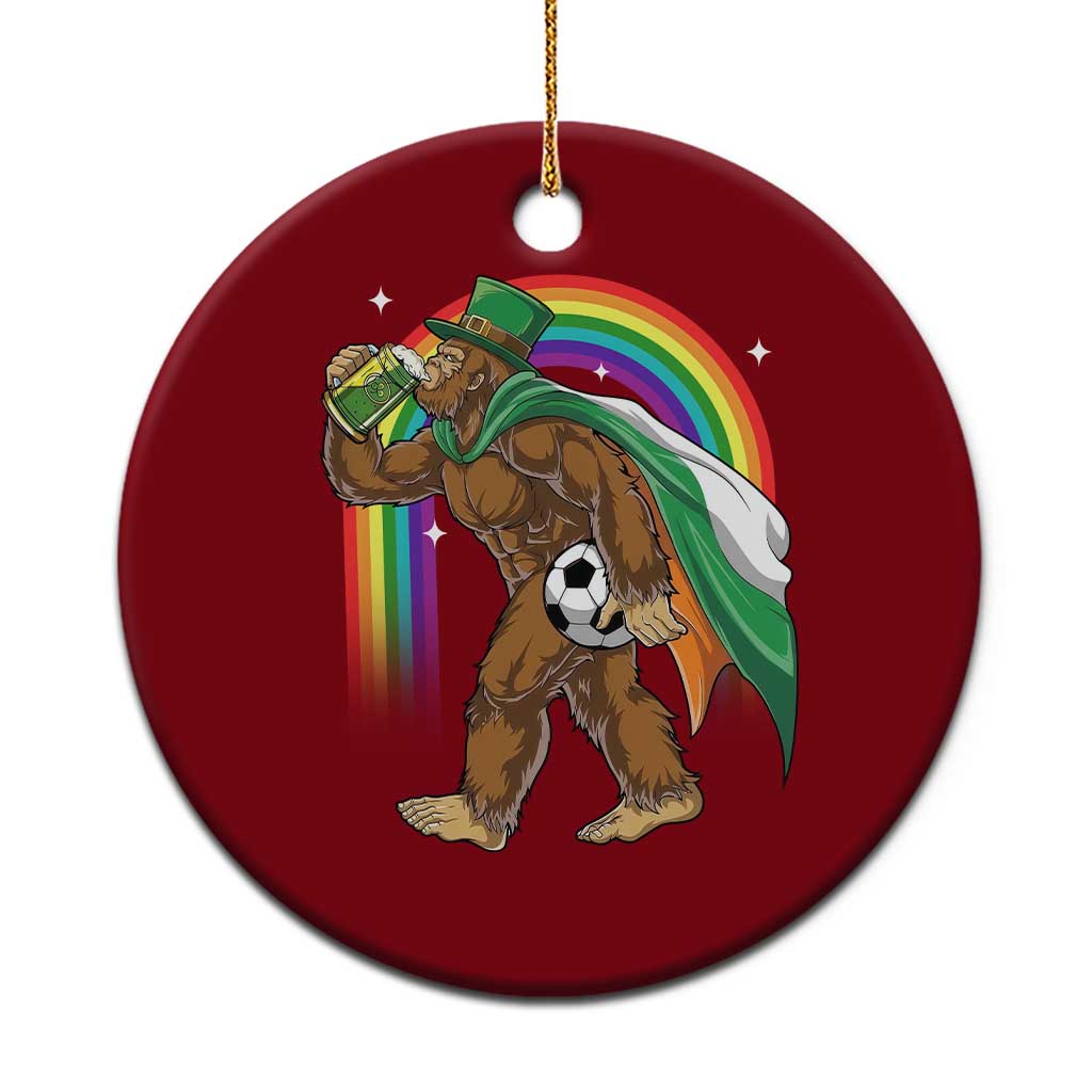 Funny Bigfoot Drinking Beer Ceramic Ornament St Patricks Day Soccer Lover TS12 1pc Red Print Your Wear
