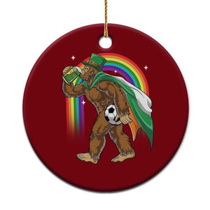 Funny Bigfoot Drinking Beer Ceramic Ornament St Patricks Day Soccer Lover TS12 1pc Red Print Your Wear