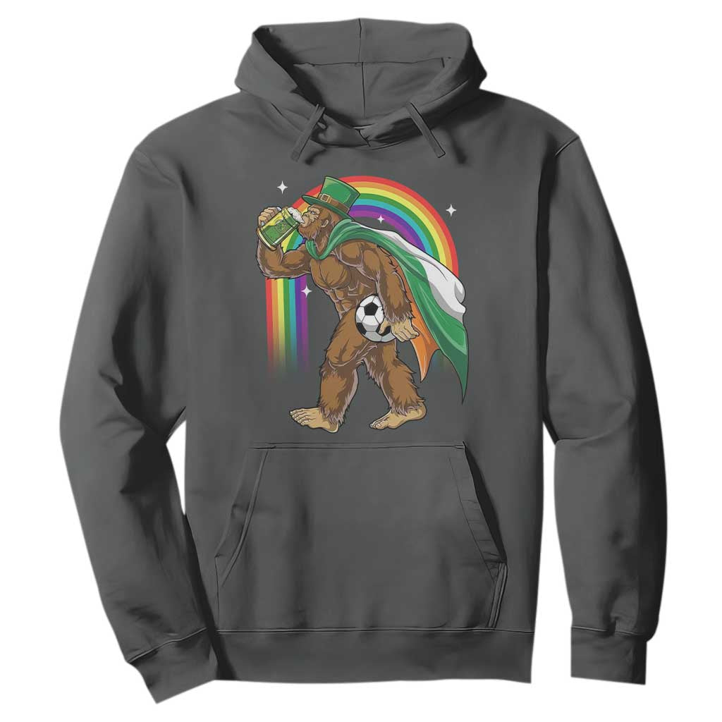 Funny Bigfoot Drinking Beer Hoodie St Patricks Day Soccer Lover TS12 Dark Heather Print Your Wear