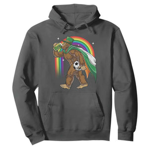 Funny Bigfoot Drinking Beer Hoodie St Patricks Day Soccer Lover TS12 Dark Heather Print Your Wear
