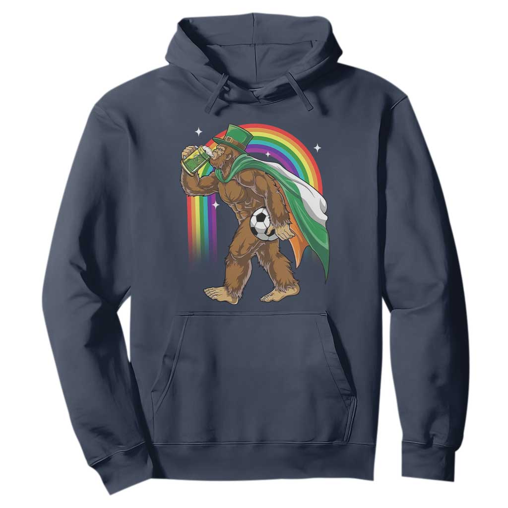 Funny Bigfoot Drinking Beer Hoodie St Patricks Day Soccer Lover TS12 Navy Print Your Wear