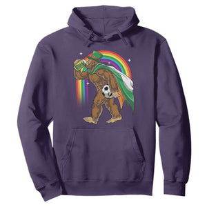 Funny Bigfoot Drinking Beer Hoodie St Patricks Day Soccer Lover TS12 Purple Print Your Wear