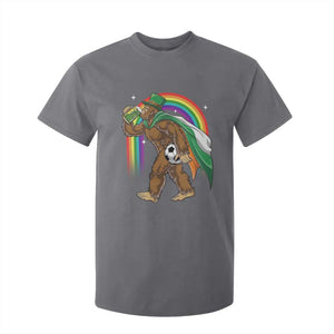 Funny Bigfoot Drinking Beer T Shirt For Kid St Patricks Day Soccer Lover TS12 Charcoal Print Your Wear
