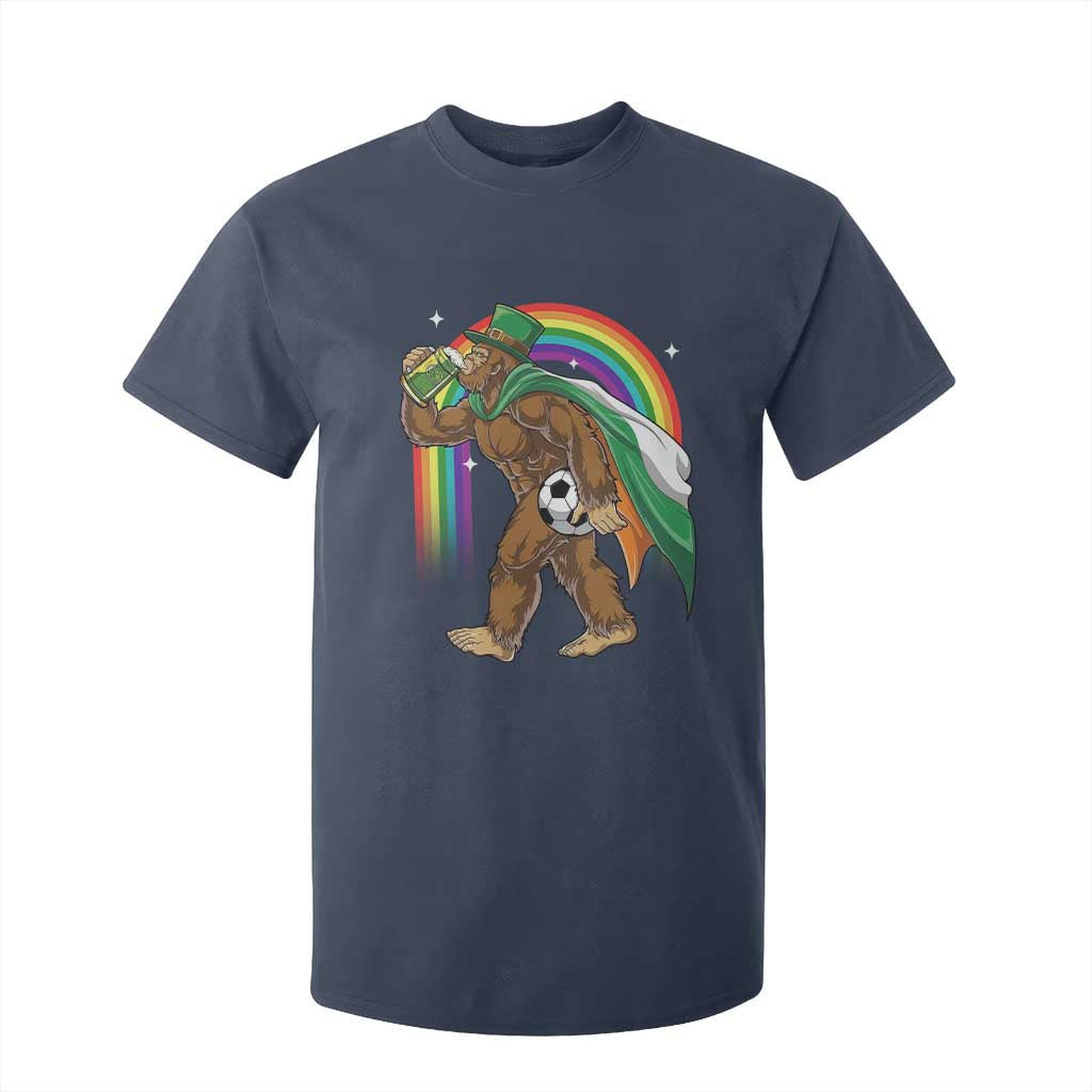 Funny Bigfoot Drinking Beer T Shirt For Kid St Patricks Day Soccer Lover TS12 Navy Print Your Wear