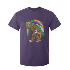 Funny Bigfoot Drinking Beer T Shirt For Kid St Patricks Day Soccer Lover TS12 Purple Print Your Wear