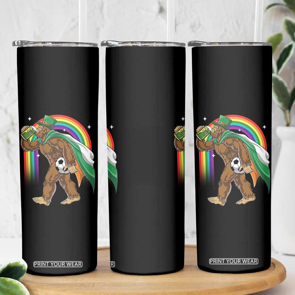 Funny Bigfoot Drinking Beer Skinny Tumbler St Patricks Day Soccer Lover TS12 Print Your Wear