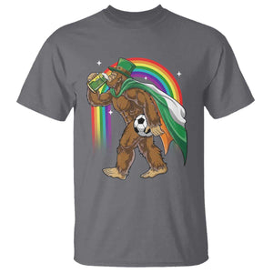 Funny Bigfoot Drinking Beer T Shirt St Patricks Day Soccer Lover TS12 Charcoal Print Your Wear
