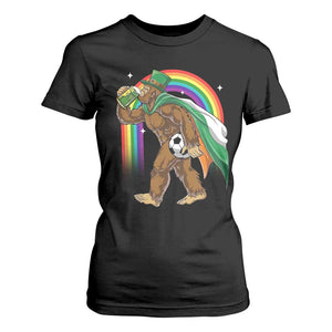 Funny Bigfoot Drinking Beer T Shirt For Women St Patricks Day Soccer Lover TS12 Black Print Your Wear