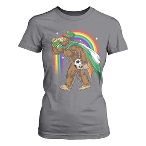 Funny Bigfoot Drinking Beer T Shirt For Women St Patricks Day Soccer Lover TS12 Charcoal Print Your Wear