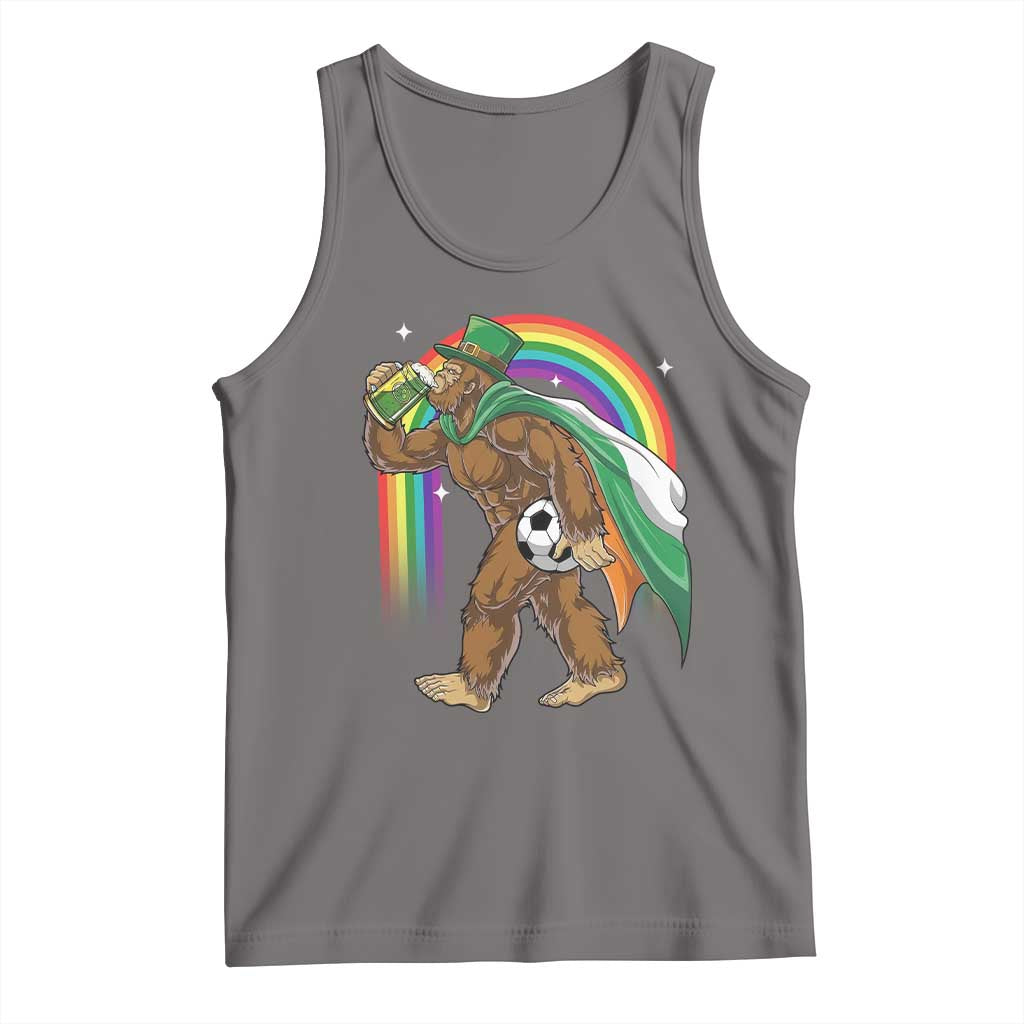 Funny Bigfoot Drinking Beer Tank Top St Patricks Day Soccer Lover TS12 Deep Heather Print Your Wear