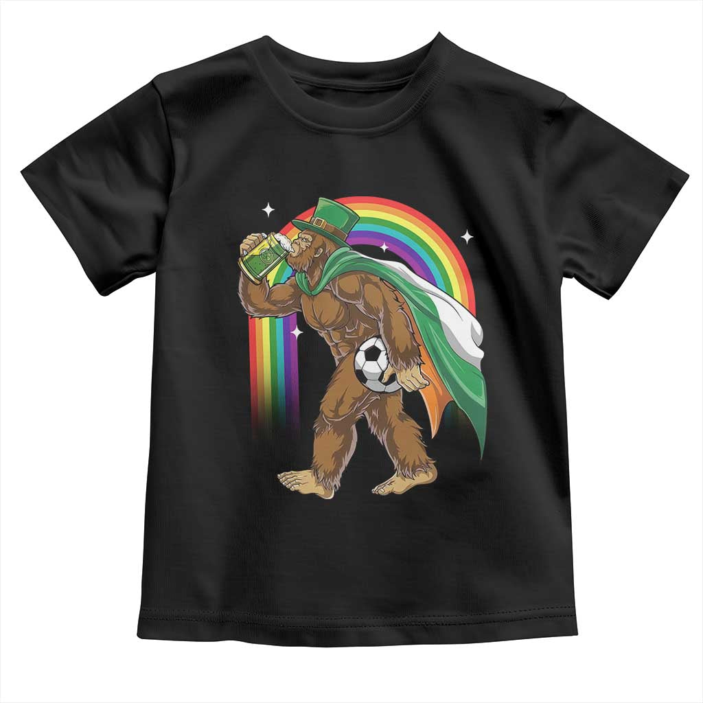 Funny Bigfoot Drinking Beer Toddler T Shirt St Patricks Day Soccer Lover TS12 Black Print Your Wear
