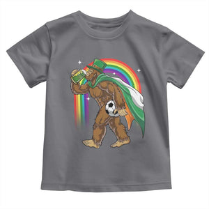 Funny Bigfoot Drinking Beer Toddler T Shirt St Patricks Day Soccer Lover TS12 Charcoal Print Your Wear