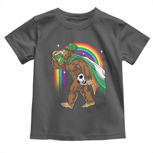 Funny Bigfoot Drinking Beer Toddler T Shirt St Patricks Day Soccer Lover TS12 Dark Heather Print Your Wear