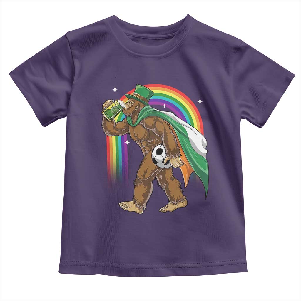 Funny Bigfoot Drinking Beer Toddler T Shirt St Patricks Day Soccer Lover TS12 Purple Print Your Wear