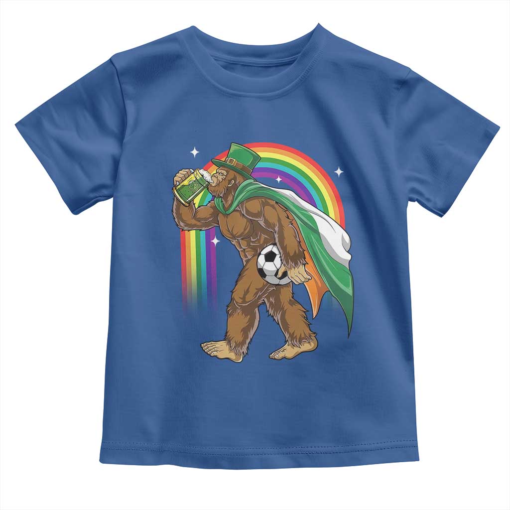 Funny Bigfoot Drinking Beer Toddler T Shirt St Patricks Day Soccer Lover TS12 Royal Blue Print Your Wear