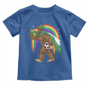 Funny Bigfoot Drinking Beer Toddler T Shirt St Patricks Day Soccer Lover TS12 Royal Blue Print Your Wear