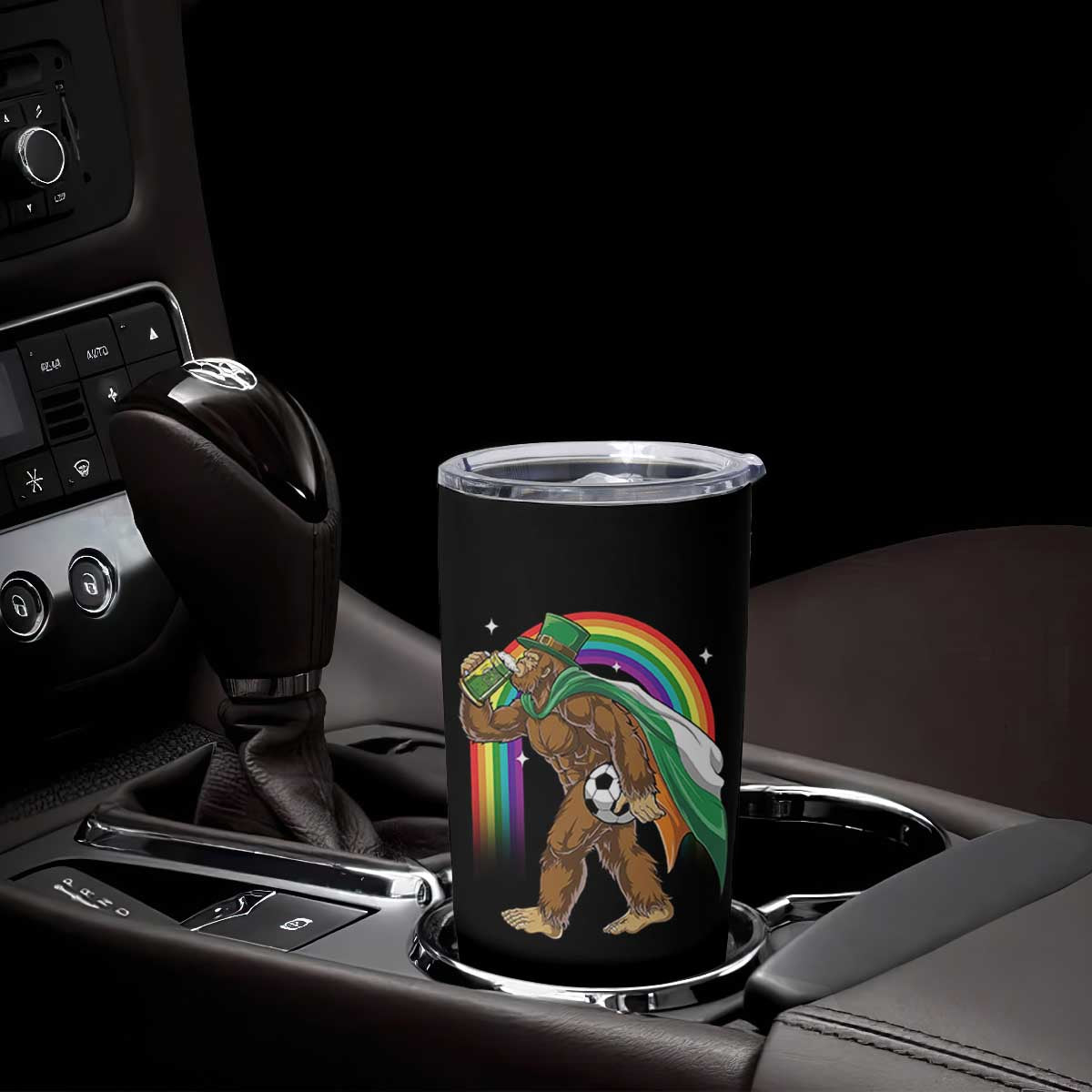 Funny Bigfoot Drinking Beer Tumbler Cup St Patricks Day Soccer Lover TS12 Print Your Wear
