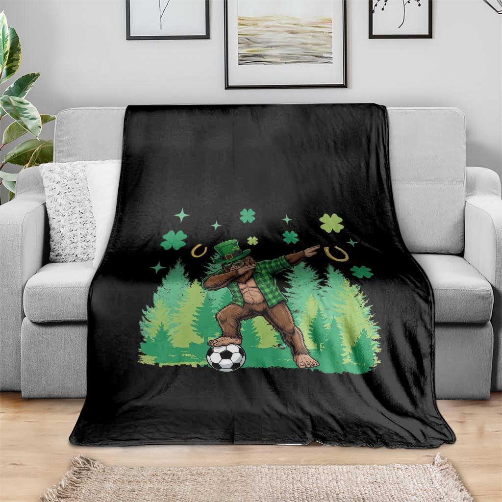 Lucky Sasquatch Soccer Player Throw Blanket Funny St Patricks Day Gift TS12 Print Your Wear