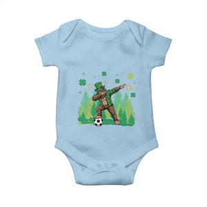 Lucky Sasquatch Soccer Player Baby Onesie Funny St Patricks Day Gift TS12 Light Blue Print Your Wear