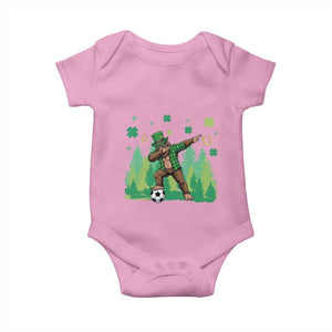 Lucky Sasquatch Soccer Player Baby Onesie Funny St Patricks Day Gift TS12 Light Pink Print Your Wear