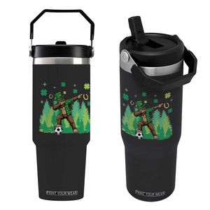 Lucky Sasquatch Soccer Player Flip Straw Tumbler Funny St Patricks Day Gift TS12 One Size: 30 oz Black Print Your Wear