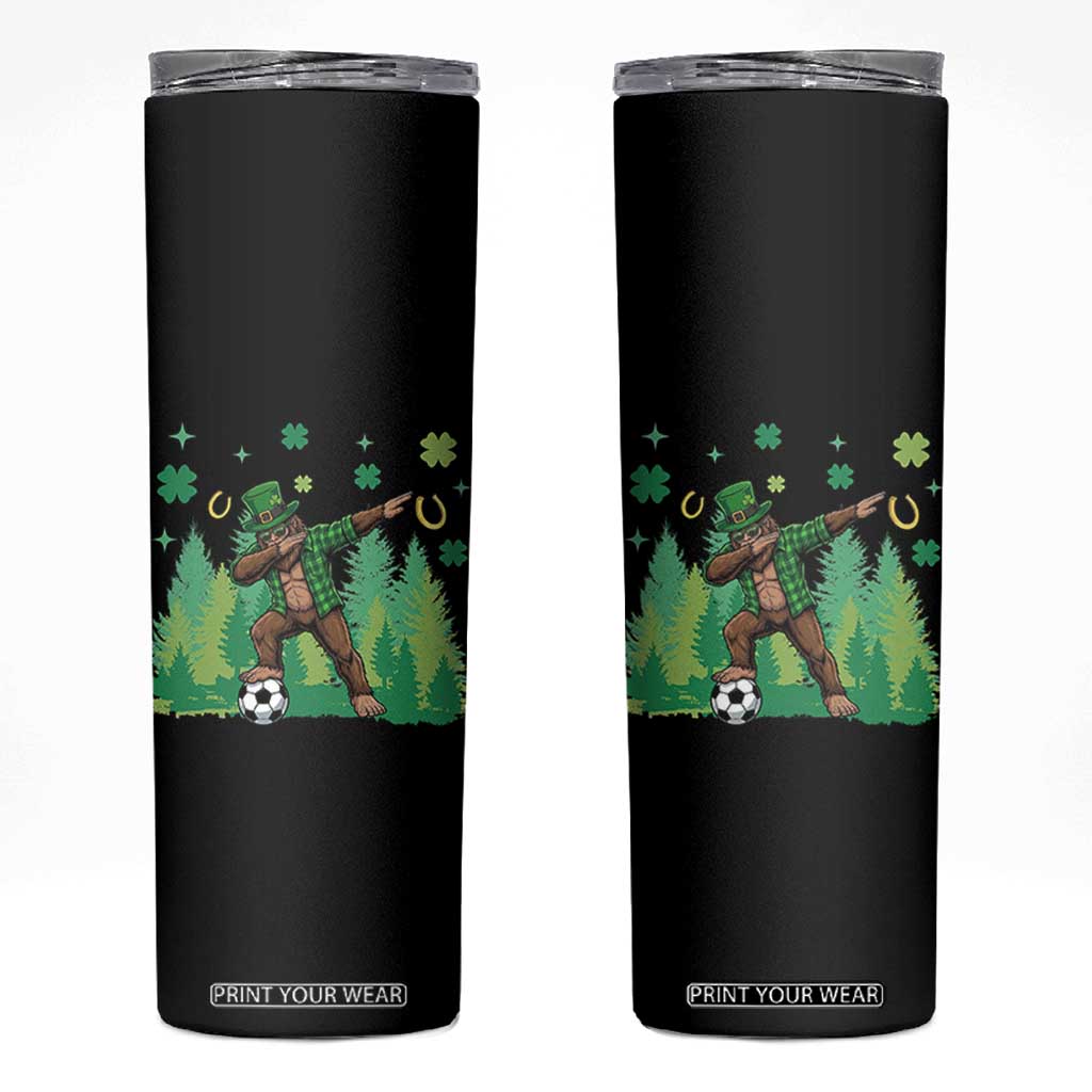Lucky Sasquatch Soccer Player Skinny Tumbler Funny St Patricks Day Gift TS12 Black Print Your Wear