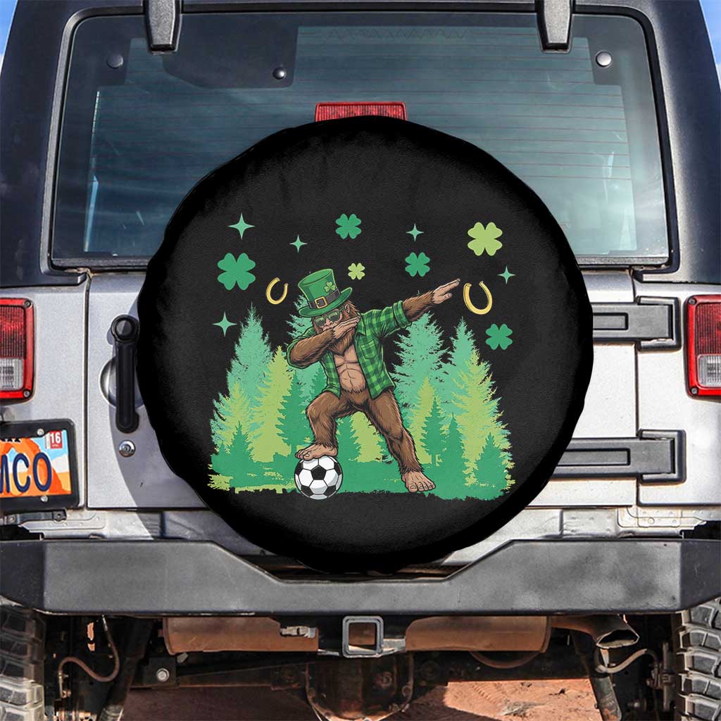 Lucky Sasquatch Soccer Player Spare Tire Cover Funny St Patricks Day Gift TS12 No hole Black Print Your Wear