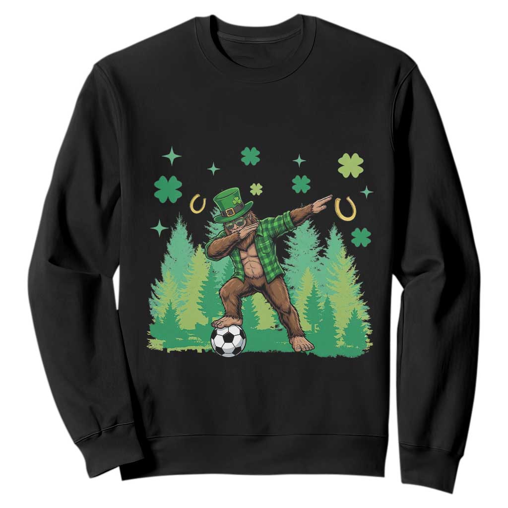 Lucky Sasquatch Soccer Player Sweatshirt Funny St Patricks Day Gift TS12 Black Print Your Wear
