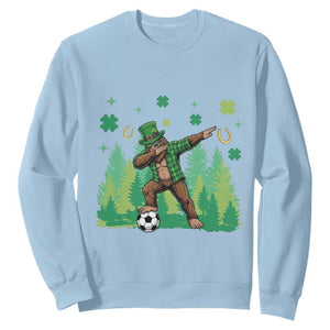 Lucky Sasquatch Soccer Player Sweatshirt Funny St Patricks Day Gift TS12 Light Blue Print Your Wear