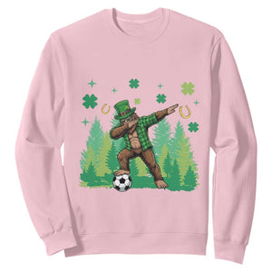 Lucky Sasquatch Soccer Player Sweatshirt Funny St Patricks Day Gift TS12 Light Pink Print Your Wear
