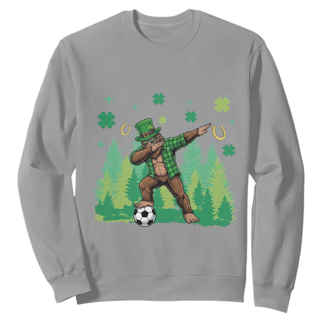 Lucky Sasquatch Soccer Player Sweatshirt Funny St Patricks Day Gift TS12 Sport Gray Print Your Wear