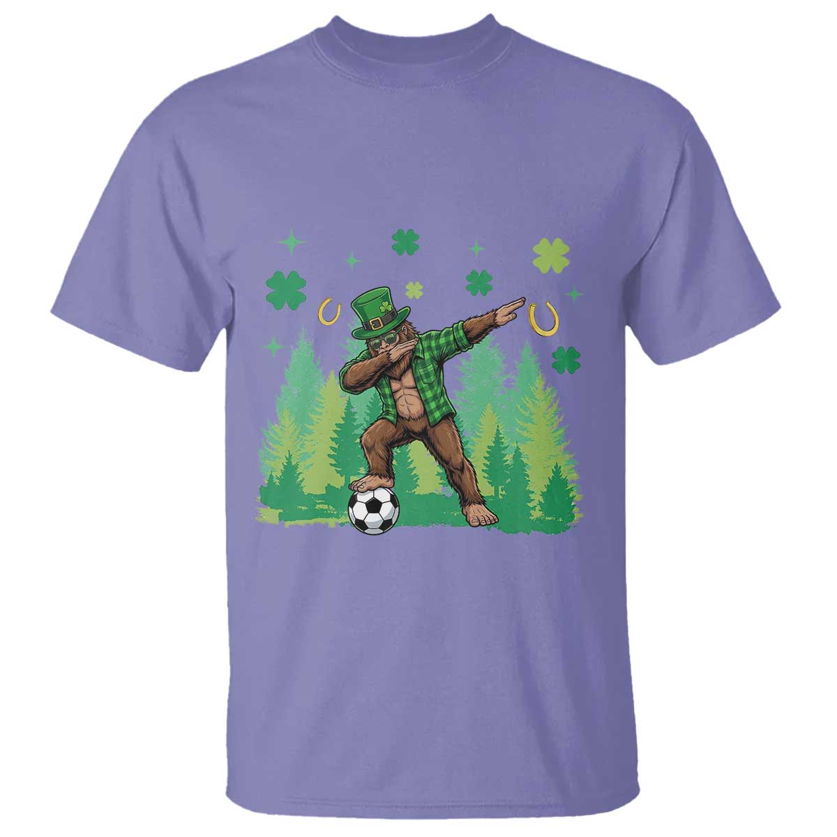 Lucky Sasquatch Soccer Player T Shirt Funny St Patricks Day Gift TS12 Violet Print Your Wear