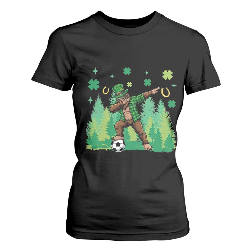 Lucky Sasquatch Soccer Player T Shirt For Women Funny St Patricks Day Gift TS12 Black Print Your Wear