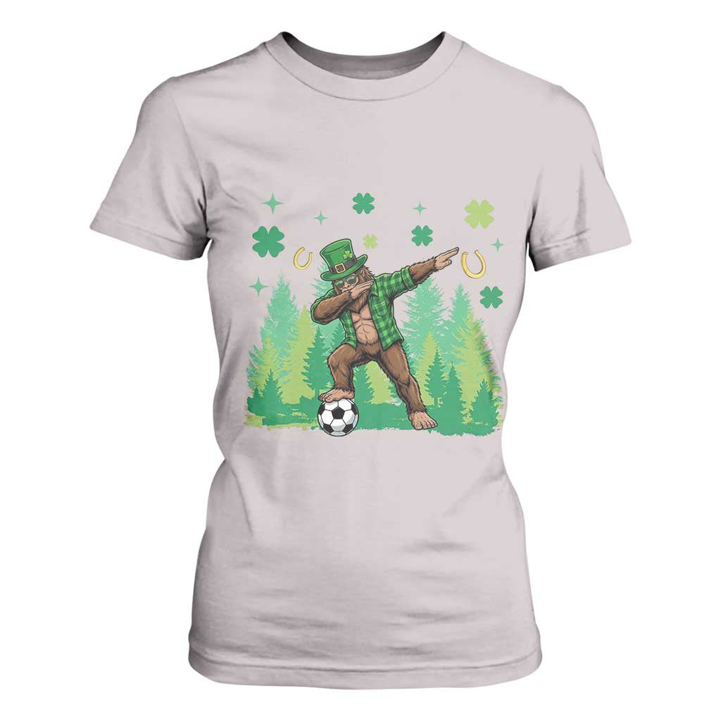 Lucky Sasquatch Soccer Player T Shirt For Women Funny St Patricks Day Gift TS12 Ice Gray Print Your Wear