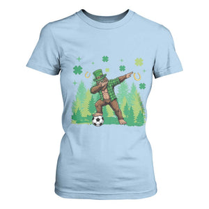 Lucky Sasquatch Soccer Player T Shirt For Women Funny St Patricks Day Gift TS12 Light Blue Print Your Wear