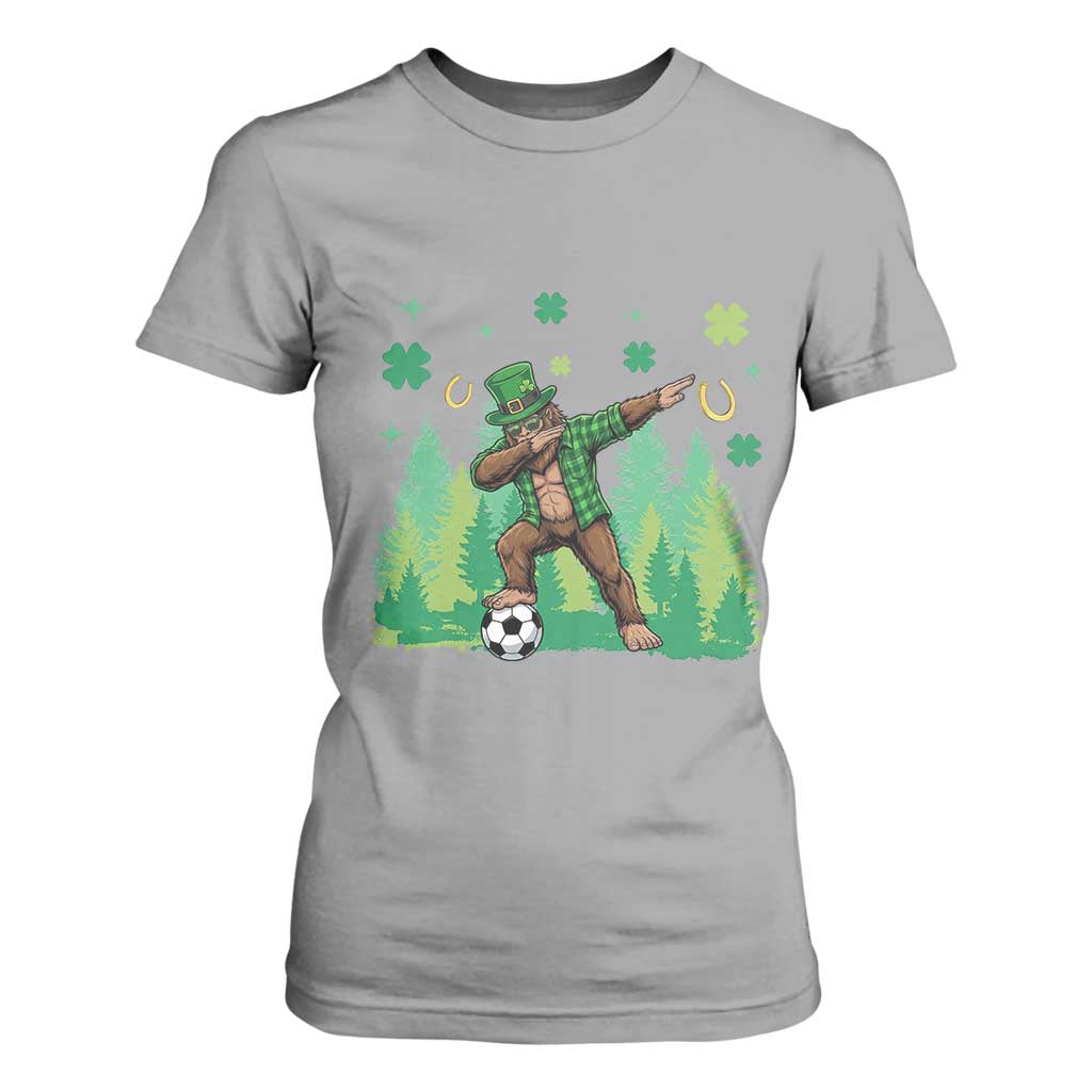 Lucky Sasquatch Soccer Player T Shirt For Women Funny St Patricks Day Gift TS12 Sport Gray Print Your Wear