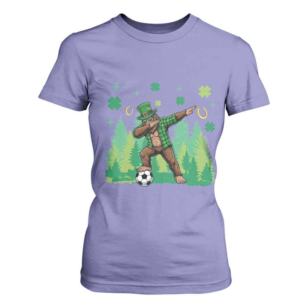 Lucky Sasquatch Soccer Player T Shirt For Women Funny St Patricks Day Gift TS12 Violet Print Your Wear