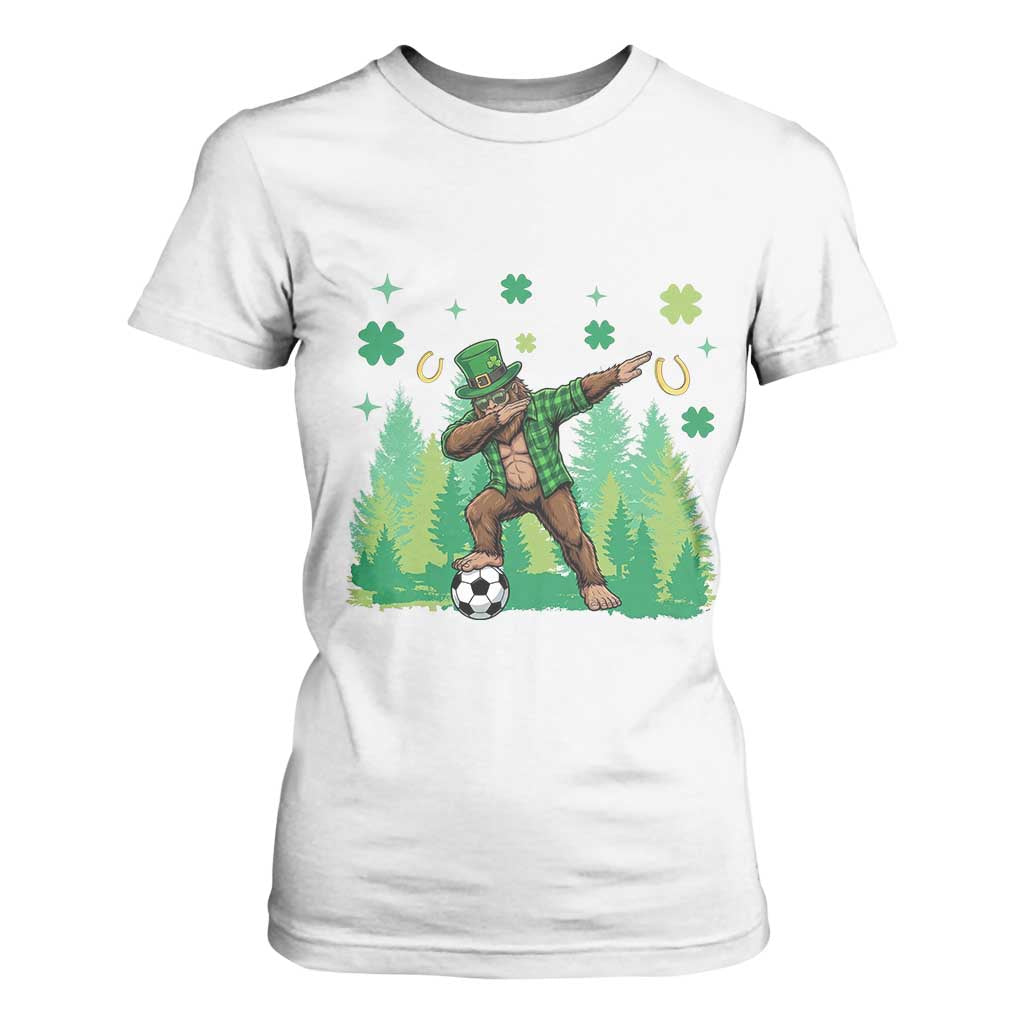 Lucky Sasquatch Soccer Player T Shirt For Women Funny St Patricks Day Gift TS12 White Print Your Wear