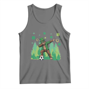 Lucky Sasquatch Soccer Player Tank Top Funny St Patricks Day Gift TS12 Black Heather Print Your Wear