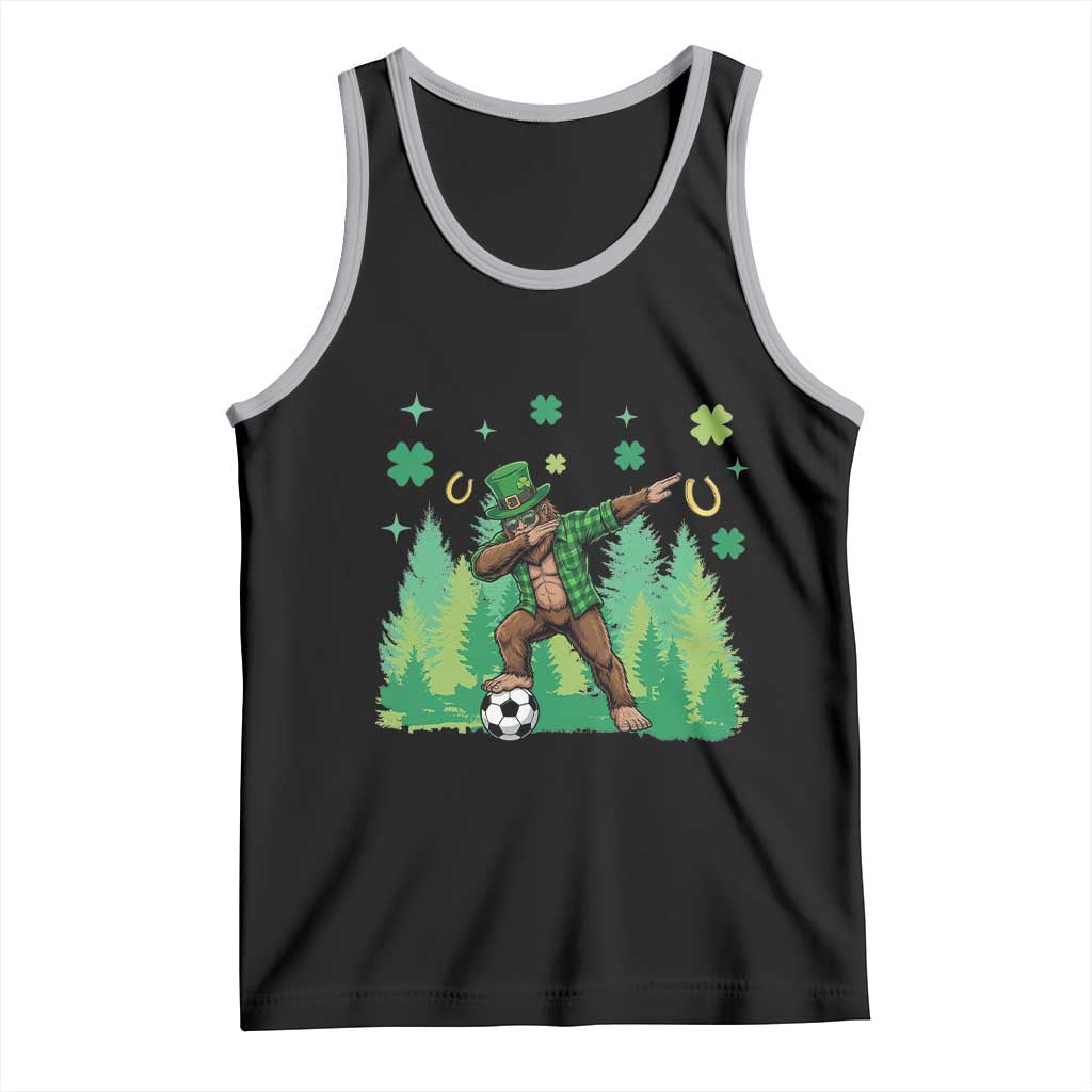Lucky Sasquatch Soccer Player Tank Top Funny St Patricks Day Gift TS12 Black Athletic Heather Print Your Wear