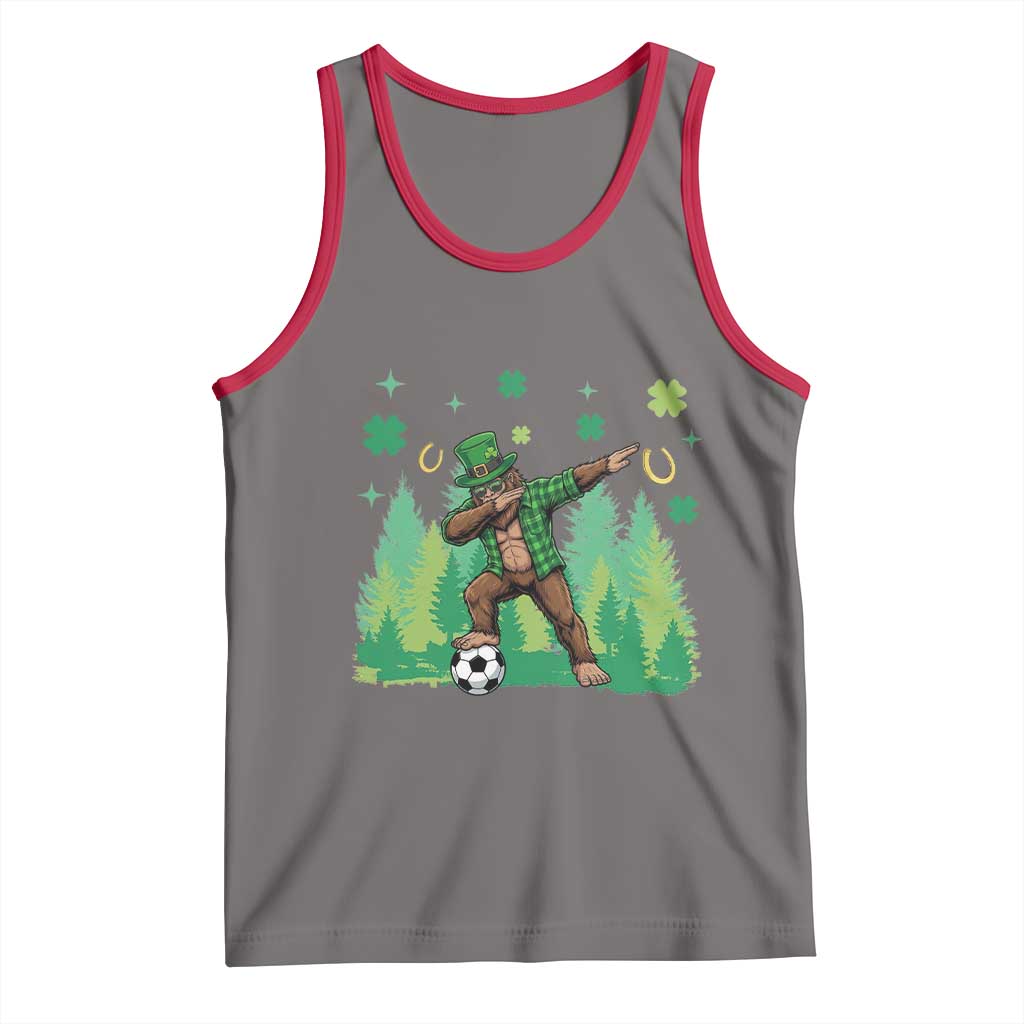 Lucky Sasquatch Soccer Player Tank Top Funny St Patricks Day Gift TS12 Deep Heather Red Print Your Wear