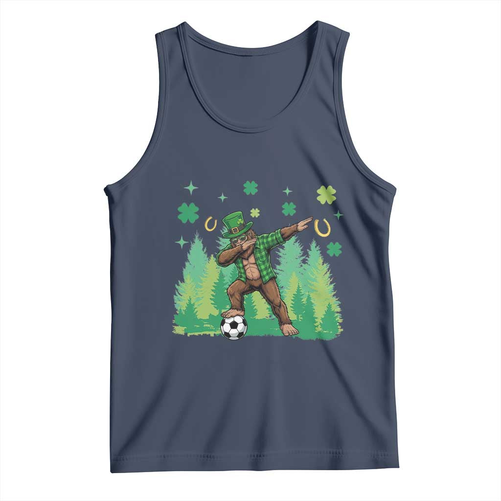 Lucky Sasquatch Soccer Player Tank Top Funny St Patricks Day Gift TS12 Navy Print Your Wear